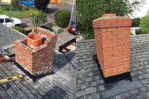 Chimney repair, chimney roof rebuild 