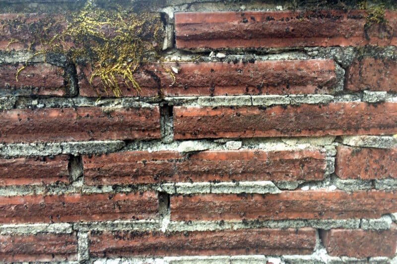 Crumbling chimney brick