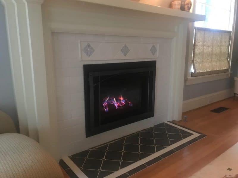 Tiled fireplace remodel