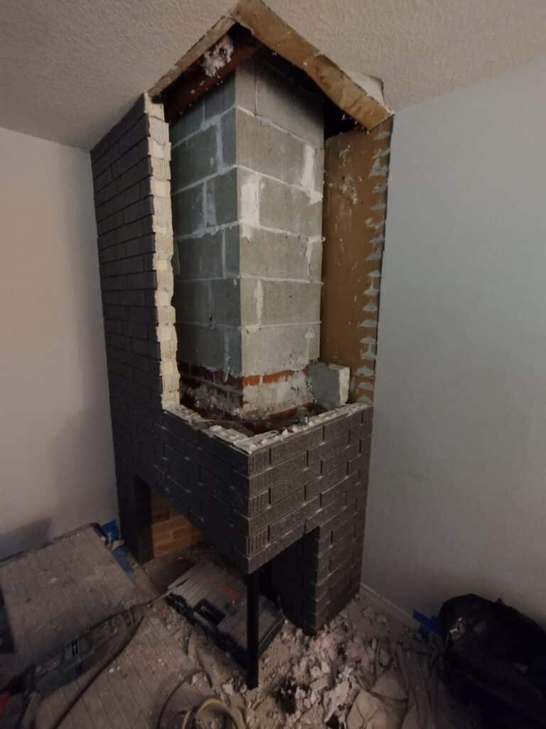 Interior chimney rebuild.