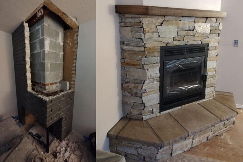 fireplace and chimney rebuild