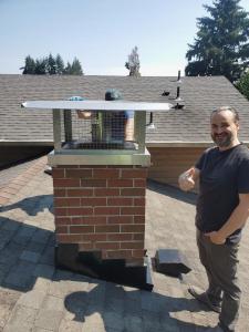 Custom Stainless Steel Chimney Cap With A Customer Thumbs Up! 